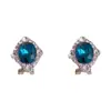 Moda Transfronteriza Retro Versátil Super Brillantes Pendientes de Cristal con Forma de Rombo Incrustados de Diamantes Femeninos Simples Pendientes de Gama Alta Venta al por Mayor