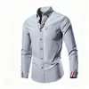 Comercio exterior transfronterizo se especializa en camisas casuales de moda para hombre multicolor de manga larga, camisas simples de talla grande europeas y americanas, venta al por mayor de fábrica