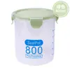 Frasco sellado de plástico transparente para alimentos, frutas secas, granos y cereales; frasco de almacenamiento a prueba de humedad para especias de cocina y caja de almacenamiento