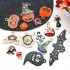 Série Popular Transfronteiriça de Halloween DIY Liga de Zinco Esmalte Gato Abóbora Peculiar Chapéu Brincos Pingente Acessórios