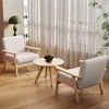 Silla Sofá Individual Pequeña de Madera Maciza Sala de Estar Respaldo Sillón de Ocio Silla de Balcón Combinación con Mesa de Café Dormitorio Apartamento Pequeño