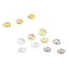 Bandeja de Flor de Cuatro Hojas de Oro Real Rellena de Oro de 18 Quilates, Tapa de Flor de Alta Retención de Color, Bandeja de Cuentas, Material Espaciador para Pulseras de Cuentas, Accesorios para Joyería