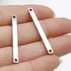 Pingente Retangular de Aço Inoxidável Espelhado 2,5*3*35mm com Duas Cavidades Internas Acessórios para Joias DIY