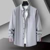 Geração de comércio exterior transfronteiriço camisa masculina popular-simples cor sólida manga longa camisa básica masculina de negócios versátil
