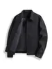 Jaqueta casual elegante com lapela nova de outono para homens, peça de outer wear preta da moda estilo coreano para primavera e outono, top versátil para o trabalho