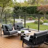 Sofá de Exterior, Patio, Aleación de Aluminio, Villa de Jardín, Impermeable, Resistente al Sol, Terraza, Invernadero, Muebles de Exterior, Cuero de Yate