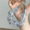 Cordón para teléfono de malla fina con purpurina estilo coreano, correa corta para la muñeca anti-pérdida, elegante accesorio de malla para llevar en la mano, suministro de fábrica