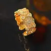 Nuevo Anillo de Rosetón de Corindón Rojo Retro Estilo Chino Anillo de Flor de Rosa con Diamantes Completos Estilo Antiguo Chino Nicho para Mujeres