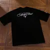 Camiseta de Manga Curta com Bordado Pesado Estilo High Street Americano Unissex Verão Preguiçoso Casual Versátil Tendência Manga Meia Manga Top Estilo Coreano