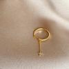 Anillo abierto de cadena de estrella de circón extraíble de nicho Pendientes simples para mujer, combinan con todo, elegantes, estilo frío