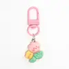 Chaveiro de Coelho Gato com Laço Floral Fofo Acessório Pingente Doce e Feminino para Mochila