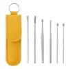 Set portátil de limpiadores de oídos en stock para uso doméstico, juego de herramientas de limpieza de oídos de resorte espiral de seis piezas, set de seis piezas de limpiadores de oídos