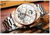 Reloj BIDEN para Hombre Automático Multifuncional Mecánico Sol-Luna-Estrellas Luminoso Resistente al Agua Biden puede