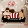 Tapete de Diatomita Desenho Animado Alienígena Dachshund Tapete para Vaso Sanitário Banheiro Absorvente de Água Antiderrapante Tapete para os Pés Resistente à Sujeira e Fácil de Cuidar Tapete de Porta