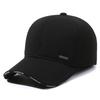 Sombrero de tela de escalera para hombre, invierno cálido con forro polar, gorra con visera para personas de mediana edad y mayores, casual, con protección para las orejas, gorra de béisbol para hombre, gorra de algodón para hombre