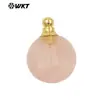 WT-P1982 Piedra Multicolor Amatista Obsidiana Gema Diseño de Frasco de Perfume Colgante Redondo Accesorios de Joyería