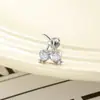 Perforación de Cartílago Hensen para Niña Exquisito Corazón de Circonita Micro-Pavimentado Cereza Diseño de Nicho Clavo para Hueso de la Oreja con Cierre de Rosca