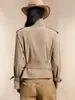 Chaqueta corta de lana para mujer con cuello alto, corte entallado, estilo europeo y americano, adecuada para ir al trabajo