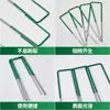 Clavos de tierra en forma de U semi-recubiertos, clavos para fijar césped, clavos galvanizados para césped de jardín, clavos de tierra para huertos con punta angular, clavos de tierra para tela de control de malezas