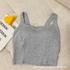 Famoso en Internet Algodón Puro Cuello en V Copas Fijas Espalda Bonita Ropa Interior Deportiva Push-up Camisola Ropa Exterior para Mujer Top Base Interior