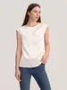 Camiseta de Alta Qualidade Sem Mangas em Cor Sólida, Nova Coleção 2026 Feminina Pesada de Acetato com Gola Redonda, Camiseta Base Pulôver de Triacetato
