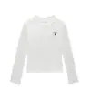 Blusa Branca Manga Longa com Gola Redonda, Corte Regular nos Ombros, Camiseta Básica, Novo Estilo Cartoon para Primavera e Outono, Versátil, Slim Fit, Valoriza a Silhueta, Tendência para Mulheres