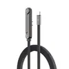 Soporte plegable multifuncional para teléfono con cable de datos, cable de carga rápida Tipo-C, compatible con dispositivos Android y Apple