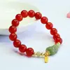 Pulsera de Ágata Roja Natural Juanyu Jade Hetian Agua Clara Pulsera Pixiu Jade al por Mayor S5120502