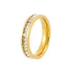 Anillo de gran venta transfronteriza, anillo de lujo ligero de nicho con diamantes de colores del cielo estrellado, acero de titanio, moderno y de alto valor, anillo personalizable