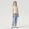 Y 26 Nova Blusa de Base Estilo Outono para Meninas com Renda Dupla Camiseta Lisa Top de Bebê Manga Longa Meia-Gola Infantil