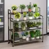 Estante de Flores para Interiores para Uso en el Hogar en la Sala de Estar, Estante de Plantas Móvil de Múltiples Niveles para Suculentas y Plantas Verdes, Estante de Almacenamiento de Hierro Forjado de Pie para Balcón