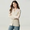 Suéter feminino de cashmere puro, uma camada interna quente e elegante para camisas polo, versátil e casual, com corte justo.