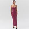 XY24516 otoño 2024 nuevo estilo europeo y americano chica caliente sexy ajustado vestido tubo de cuero mujer