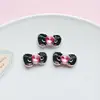 Accesorio de lazo de conejo con incrustaciones de diamantes, accesorio para el cabello hecho a mano, material para manualidades, decoración de zapatos para Crocs, colgante de bolso, adorno de dibujos animados