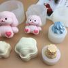 Crema de simulación cono estrella amor conejo pellizco molde de silicona DIY hecho a mano horneado de pastel grado alimenticio