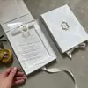 Cajas de Regalo de Terciopelo Blanco Personalizadas al por Mayor, Invitaciones de Boda de Lujo, Invitaciones de Acrílico, Cajas de Regalo para Invitaciones de Boda