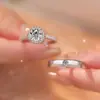 Anillos de Pareja Clásicos Japoneses y Coreanos Anillos de Boda Anillos de Boda Ajustables con Diamantes Populares en Xiaohongshu, Douyin, Kuaishou