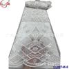 Diseño de patrón romano posicionamiento tela de malla de encaje con lentejuelas bordadas perlas accesorios para vestido de novia