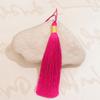 Borla redonda de seda helada de poliéster de 12 cm con hilo dorado, borla de seda helada, borla para Hanfu cheongsam hecha a mano, adornos colgantes de borla de solapa a presión, venta al por mayor