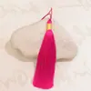 12cm cerrado hilo dorado Seda de Hielo Borla DIY hecho a mano hanfu cheongsam solapa de presión borla colgante adornos para oreja