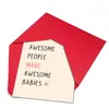 Nueva tarjeta de felicitación de acuarela de animales transfronterizos para recién nacidos, tarjeta de celebración de bautizo de bebé, tarjeta de bendición de luna llena de bebé con sobre