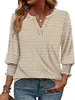 Amazon Transfronterizo Cuello en V Pequeña Abertura Manga Larga Top para Mujer Elástico Fruncido Puños con Volantes Holgado Casual Camiseta