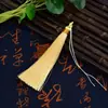 13CM Seda de Hielo Borla Nudo Chino Accesorio Colgante para Coche Material Hecho a Mano DIY Borla de Abanico Hilo Dorado Bicolor Borla Colgante Pequeña