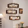 Estante de Madera para Esquina de Pared con Stock Transfronterizo para Artículos Domésticos Diarios y Decoraciones, Estante de Exhibición de Madera Maciza de Múltiples Niveles para Pared