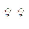 Aretes de Borla con Cuentas de Flores de Aliento Nocturno ~ Aretes de Tuerca para Mujer con Flores de Color Contraste Retro, Aretes de Tuerca para Vacaciones, Aretes de Estilo Étnico