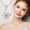 Collar chapado en plata S925 para mujer, cadena de clavícula, joyería de plata, colgante de trébol de cuatro hojas para novia, esposa, regalo de cumpleaños