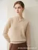 Novo Suéter Pulôver de Gola V 100% Caxemira Pura Outono/Inverno para Mulheres, Malha Versátil de Caimento Solto Base