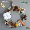 Kit de Manualidades Navideñas Estilo Rústico Americano, incluye materiales para hacer coronas, adecuado para jardines de infancia, floristerías y decoraciones de puertas interiores