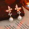 Colección Multicolor de Pendientes para Mujer, Niñas Dulces, Estilo Suave, Dulce y Fresco, Pendientes Retro Simples para el Día a Día