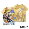 2026 Nuevo Verano Comercio Exterior Honkai: Camiseta de Manga Corta Estampado Digital 3D Star Rail Anime Casual Mercancía